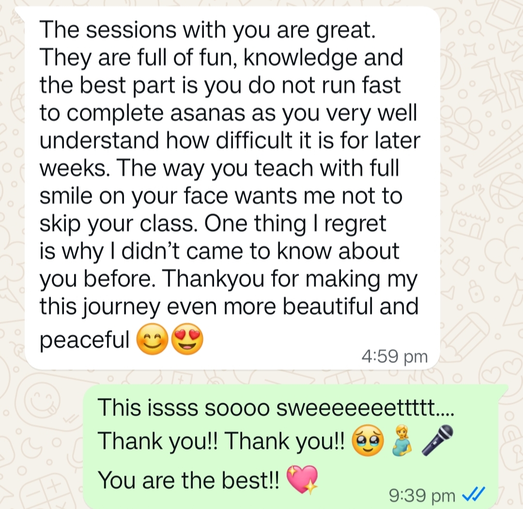 Client message about prenatal connections