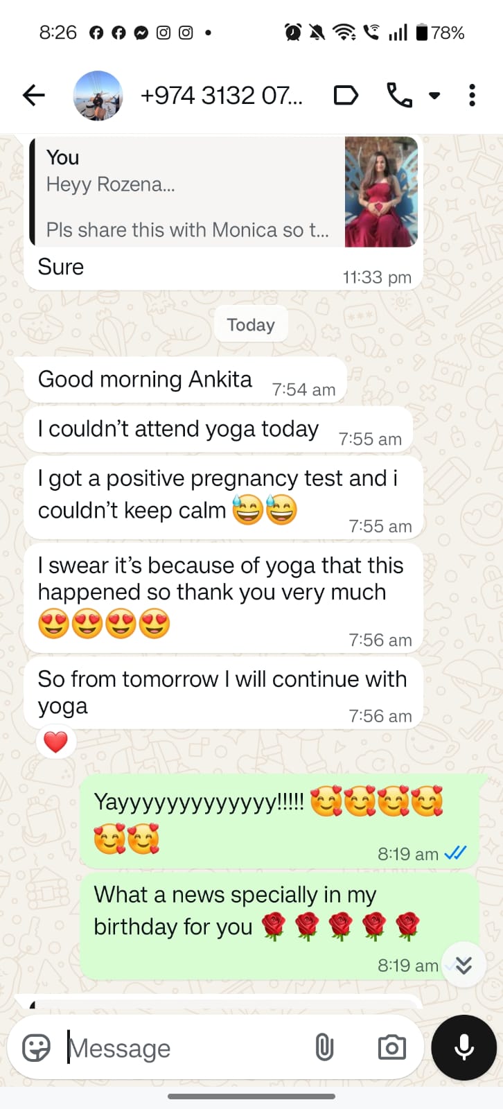 Client message sharing good news